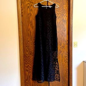 Xhilaration brand, black lace mini dress with long overlay